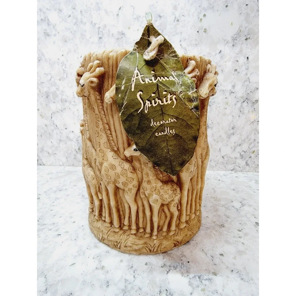 Animal Spirits Lava‎ Candles Giraffe Herd Pillar Candle Textured  ASC5046 NEW